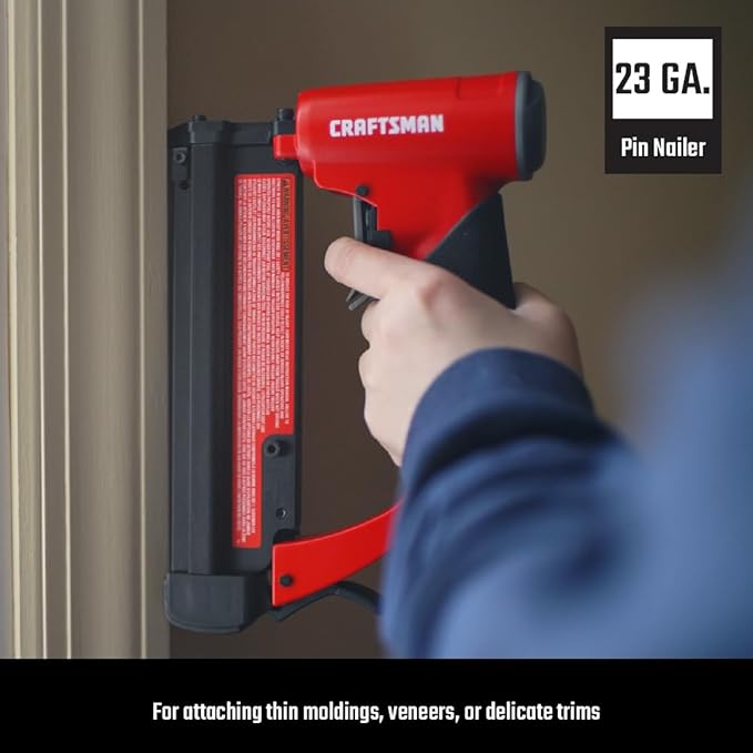 Craftsman 6-Gallon Pancake Air Compressor 4-Tool Combo Kit, 150 PSI, Oil-Free, Includes 16GA Finish Nailer, 18GA Brad Nailer, 23GA Pin Nailer & 25-Ft Air Hose, Model CMXECXA0210641K