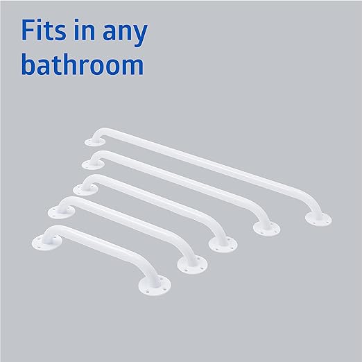 Medline Knurled Chrome 16” Grab Bar for Shower & Bathtub, Independence & Ease of Movement — for Elderly, Handicapped or Seniors, 300 lb. Capacity, 1 Bar