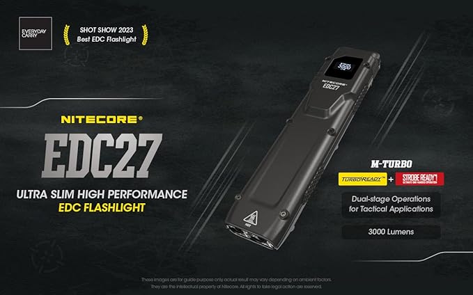 EdisonBright Nitecore EDC27 3000 Lumen USB Rechargeable Slim Body LED Flashlight Brand Charging Adapter