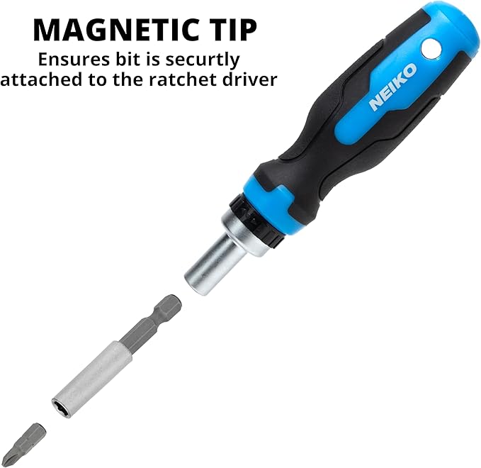 NEIKO 10082A Security Bit Set and Ratcheting Screwdriver | 101 Piece Set | Chrome Vanadium Steel | Screwdriver Bit Set Phillips, Tamperproof Torx Bits, & Flat | 1/4" Hex Shank Magnetic Bit Holder