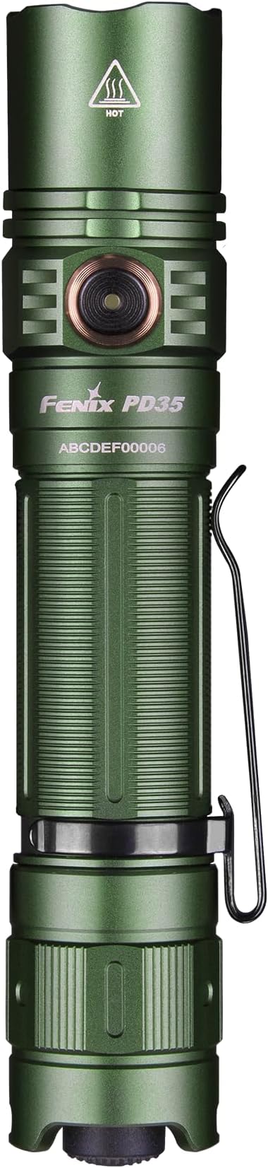 Fenix PD35 v3.0 Rechargeable Tactical Flashlight, 1700 Lumens EDC with Battery and Organizer (Green)