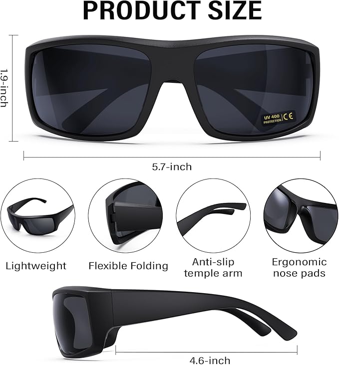 Safety Glasses for Men & Women - ANSI Z87.1 UV400 Protection, Frosted Texture, Anti-Impact