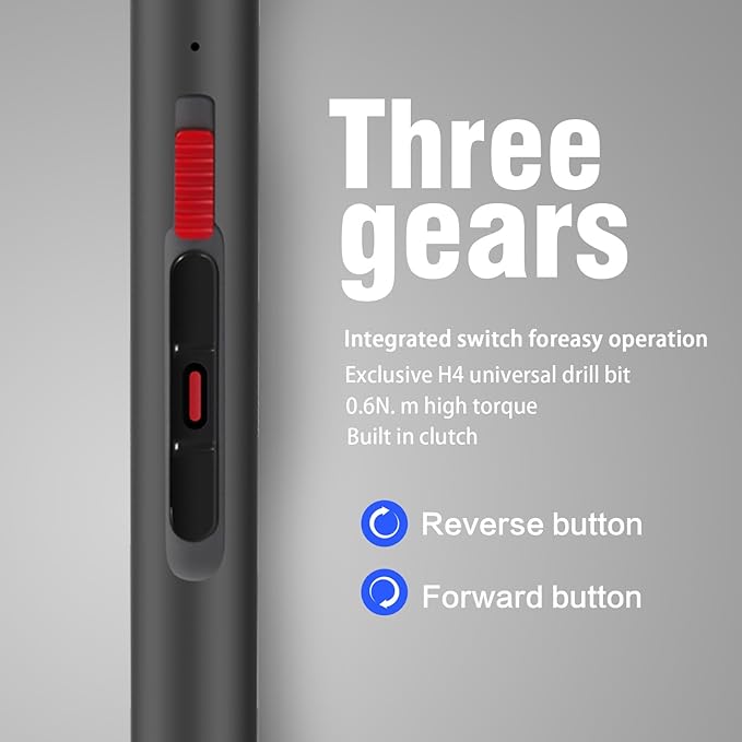 Mini Electric Screwdriver Set,55 in 1 S2 Magnetic Bits,LED Light,3.7V Small Electric Precision Screwdrivers kit,3 Torque Settings,Cordless Power Screwdrivers Repair Tool for Phone,Camera,Laptop