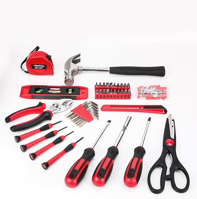 KingTool Home Repair Tool Kit - 149 Pieces Basic Home Repair Tool Set, General Mechanic Tool Set, General Household Tool Kit with Plastic Toolbox, Perfect for Homeowner, Office & College Repairs