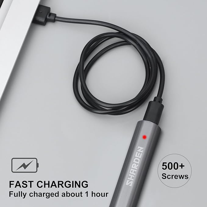 SHARDEN Mini Electric Screwdriver, 29 in 1 Small Electric Screw Driver Kit with 24 Magnetic Bits, Precision Cordless Repair Tool for Phone, Camera, Laptop, Watch