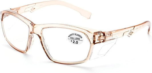 ProtectX Stylish Anti-Fog & Scratch-Resistant Safety Glasses With Readers, UV Protection Goggles, Anti-Impact Lightweight Glasses for Men＆Women Cold Brew Cold Brew Reading 2.0