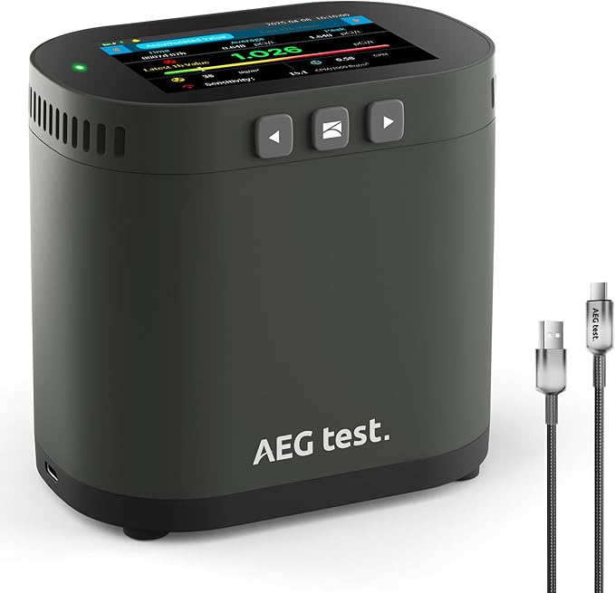 HOUND-3786 Radon Detector for Home, 10-Min Update, 3.5" Large Display, Long-Term Radon Monitoring with Data Charts, PDF Export, Audible & Visual Alarm, pCi/L & Bq/m³ -Black