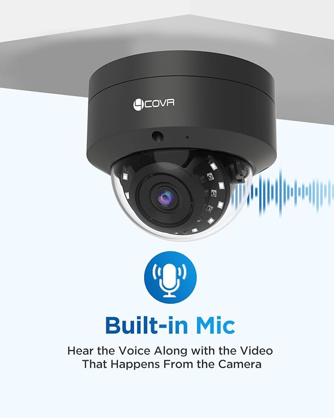 4COVR 16 Channel PoE Business Security Camera System, 12x 5MP IK10 Vandal-Proof Dome IP Cameras, IP67 Weatherproof, Human/Vehicle Detection, 4K NVR with 4TB HDD, Outdoor Surveillance, LY54AB5M1612-1