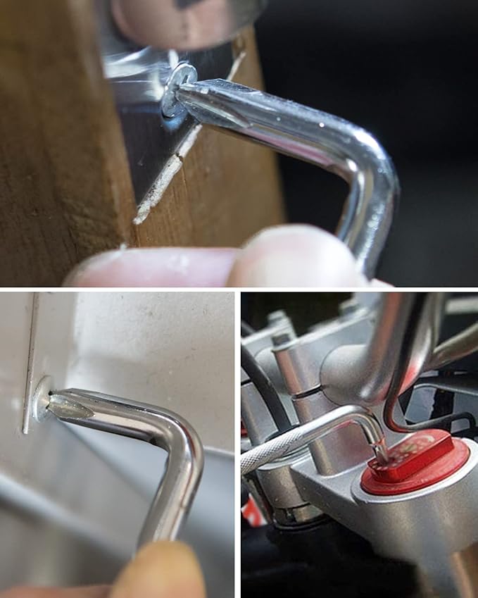 ROTATION 3pcs Offset Screwdriver Set, Head Screwdriver Set with Magnetic, Z-type Screw Drive with Philips and Flathead