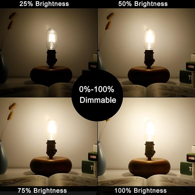 LiteHistory E26 Edison Bulb 6W Equivalent E26 LED Bulb 60 Watt Dimmable Neutral White 4000K E26 Light Bulb AC120V 600lm Tubular T14 T45 LED Bulb for Pendant,Sputnik,Vanity,Chandeliers Pack of 6