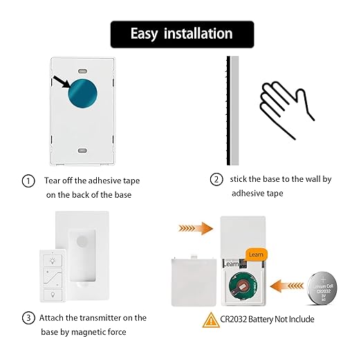 Wireless Dimmer Light Switch and Receiver Compatible With Alexa - Smart Wall Switch for Ceiling Lights, Fans, Lamps