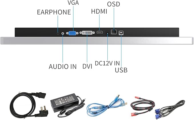 GreenTouch 18.5 Inch Desktop Wall Mountable Multi PCAP Touch Screen Monitor HDMI/VGA/DVI Interface 1366 * 768 Resolution Display