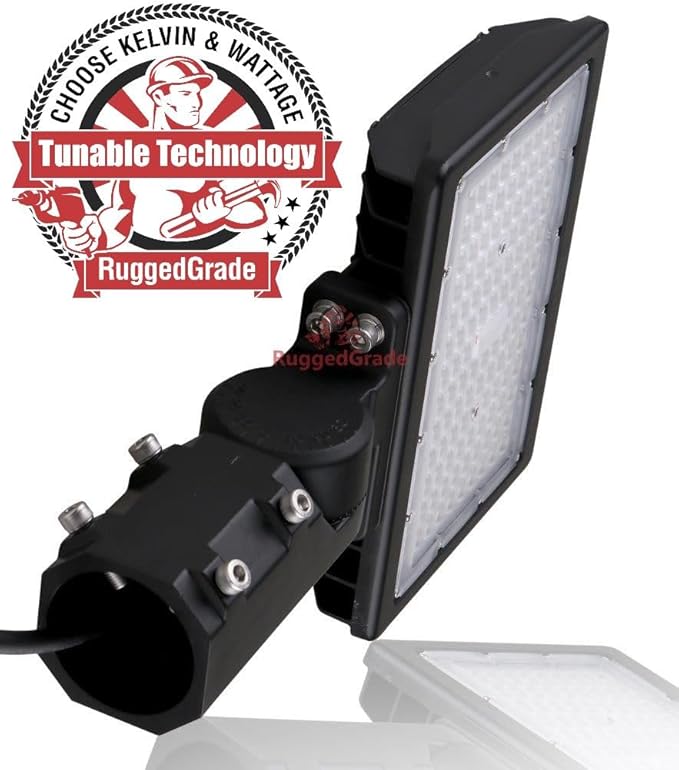 RuggedGrade 90W LED Flood Light | Kivo II CS Series | 13,050 Lumens | Color Selectable 3000K/4000K/5000K | Outdoor Waterproof Security Light | Slip Fit Mount with Photocell | DLC 5.1 Premium