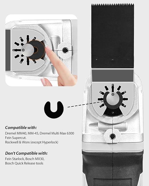 AVID POWER 112Pcs Oscillating Saw Blades Quick Release Oscillating Multitool Blades with Sandpapers Universal Oscillating Tool Accessories for Cutting Metal/Wood/Plastic, Compatible with Most Brands