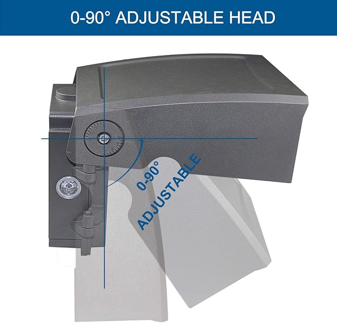 DAKASON (2 Pack) 30W LED Wall Pack, Dusk-to-Dawn Photocell, Adjustable Head, Full Cut-Off Security Light, 5000K 3300lm Replaces 100-150W HPS/HID IP65 Waterproof Outdoor Lighting Fixture, ETL Listed