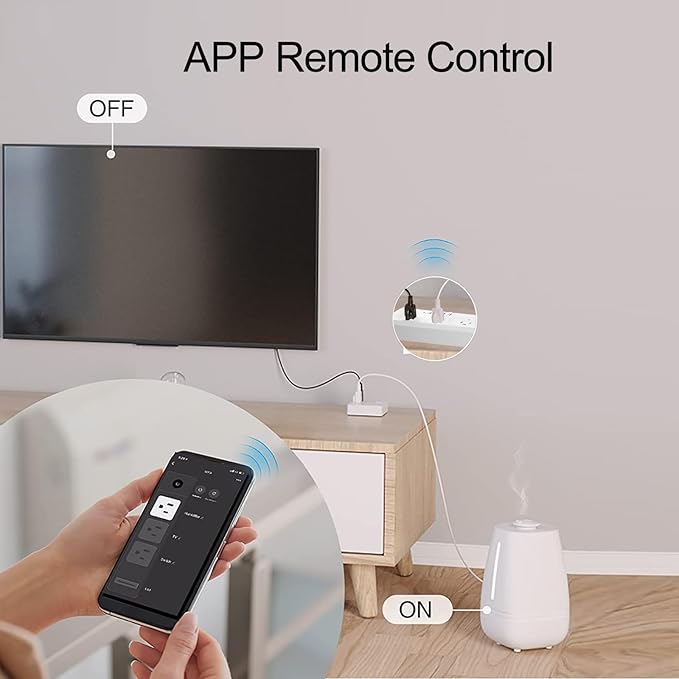 UseeLink WiFi Smart Power Strip,Surge Protector with 3 USB Ports 1 Type C (PD 20W) & 4 AC Outlets Compatible with Alexa, Google Assistant Voice Control, No Hub Required White