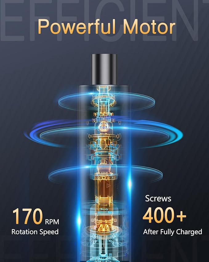 Electric Screwdriver Set, 62-in-1 Mini Electric Screwdriver, 3.7V Rechargeable Power Screwdriver Kit with 60 Magnetic Precision Bits, OLED Display for PC, Phones, Electronics, DIY