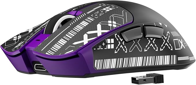 S9 Pro Wireless Gaming Mouse, 59G Ergonomic Computer Mouse, Triple Modes, 8K Polling, 26K DPI, PAW3395 Optical Sensor, Kailh Switch, 250h Battery Life, Programmable for PC/Win/Mac(Purple)