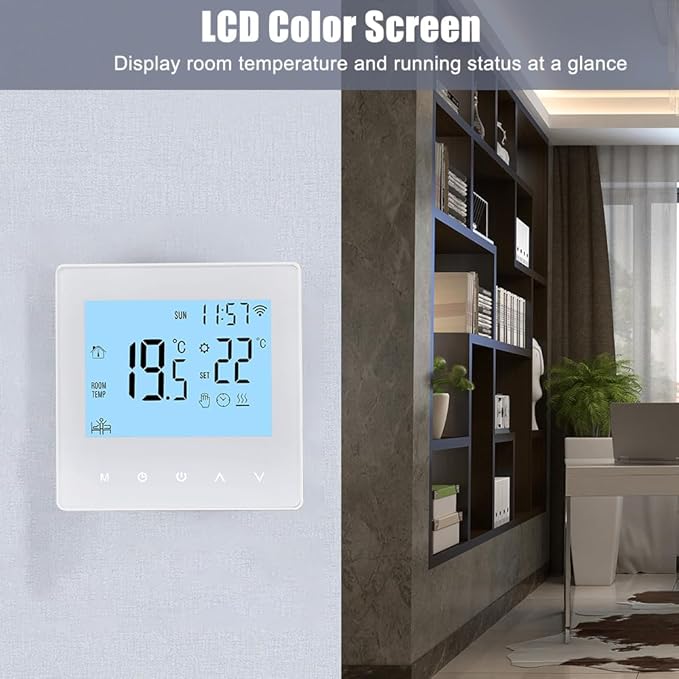 Smart Tuya WiFi Thermostat 3A Digital Programmable LCD Display Underfloor Heating Temperature Controller Digital Intelligent Wall Thermostat for Water Heating