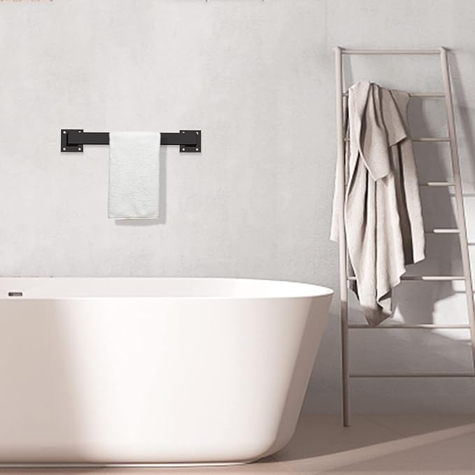 1.3FT Pipe Staircase Handrails, Black Sturdy Safety Wall Mount Support Hand Rails, 500lbs Load Capacity Industrial Iron Railing Pipe Handrail for Indoor Door Pull Handle, Grab Bar, Towel Bar