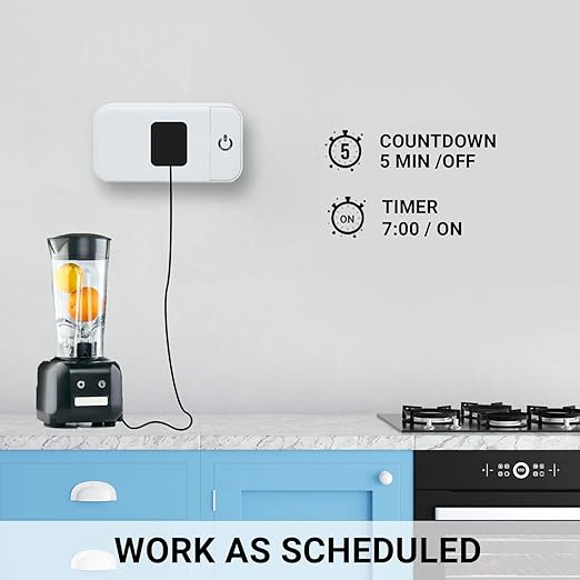 4 Pack Smart Home Wi-Fi Plugs - Alexa & Google Home Compatible, White, Toggle Switch, Automatic Operation