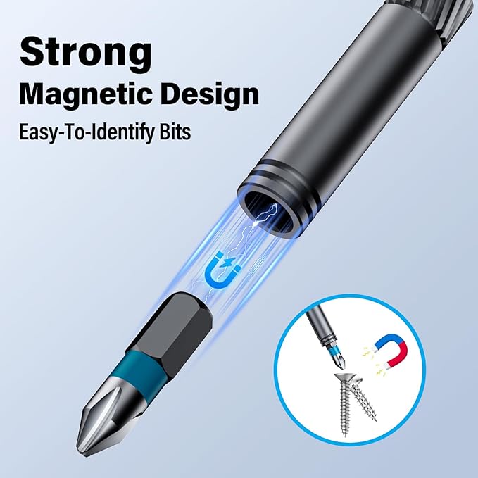 24 in 1 Magnetic Screwdriver Set, DIY Ratchet Screwdriver Set, Multi Bit Magnetic Drive Set with Detachable Ratchet Handle, Repair Tool Kit for Electronics, Bicycles, Stocking Stuffers for Men Women