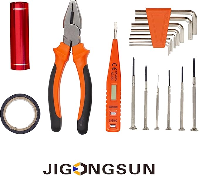 Basic Tool Kit, 68 Piece Household Tool Set, Small Tool Kit, Transparent Orange Pliers Set, and Tool Set, Suitable for Men's and Women's Tool Kits, As Home DIY, and As a Gift
