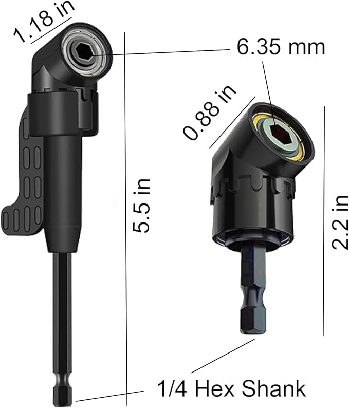17-Piece Flexible Drill Bit Extension Set with 3 rotatable socket adapters, 2 hex shank 105° right angle drill attachments, 10 short screwdriver bits, and a 90° angled bit with a flexible extension