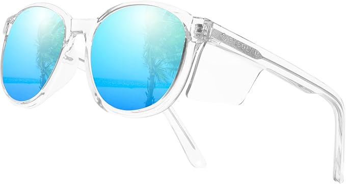 VETRA Omega Z87+ Safety Glasses UV400 Side Shield Anti-Oil Coating CP Frame Eyewear