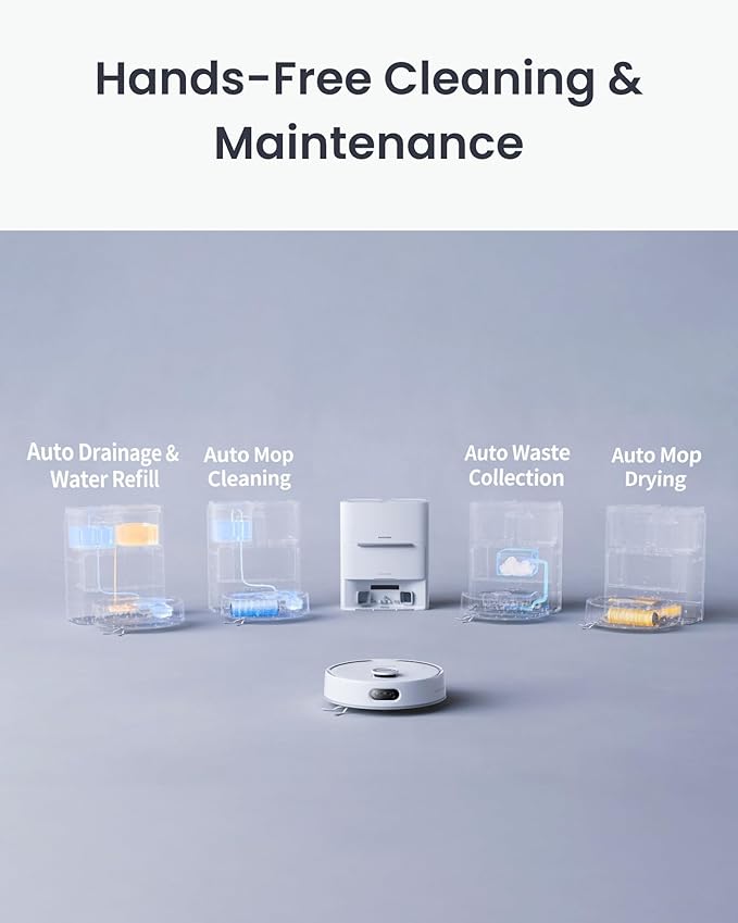 SwitchBot S20 Robot Vacuum and Mop with Matter, 10000Pa Suction, Roller Mop, AI Navigation, Auto Mop Wash & Dry, Self-Emptying, Works with AppleHome, Alexa, GoogleHome, for Pet Hair, Carpet, Floors