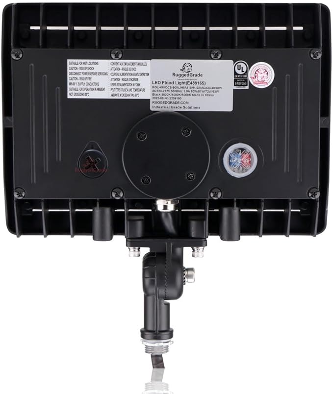 RuggedGrade 90W LED Flood Light | Kivo II CS Series | 13,050 Lumens | Color Selectable 3000K/4000K/5000K | Outdoor Waterproof Security Light | Knuckle Mount | DLC 5.1 Premium