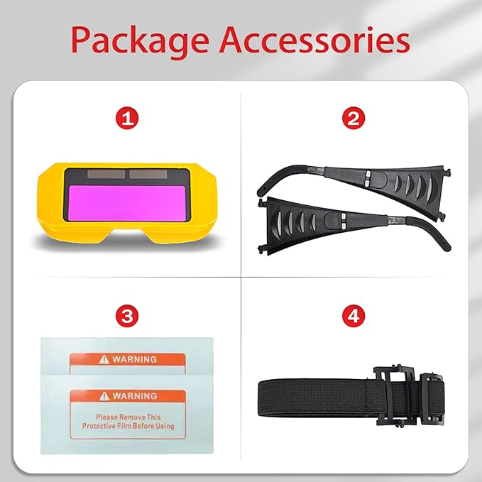 Welding Glasses Auto Darkening Welding Goggles with Adjustable Shade, Safety Eyes Protective Welder Glasses with 2 Sensors for TIG MIG MMA Plasma