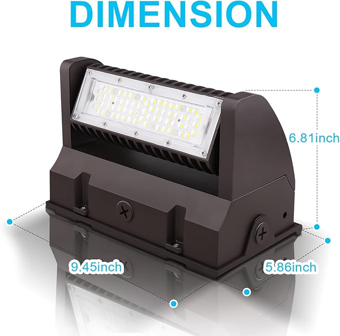OSTEK LED Wall Pack Light 40W Rotatable Adjustable 5000K 5500LM, Outdoor Dimmable Area Wall Pack led Light Fixture IP65, UL, DLC