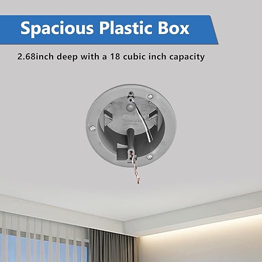 Round Electrical Box Old Work Ceiling Box, PVC, UL Listed, 48 Pack, Grey