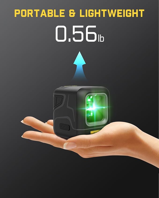 Fanttik D2 Pocket Green Laser Level, 100 ft Self-Leveling Cross Line Laser, Type-C Rechargeable, Rotatable 360 Degree, Pulse Mode, Magnetic Bracket, Carrying Pouch, for Picture Hanging and Home DIY