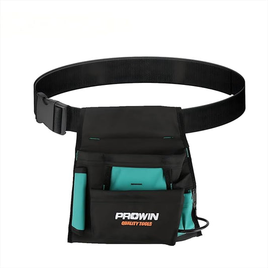 PROWIN Heavy Duty Waterproof Tool Bag with Adjustable Belt, Multi-Size Carpenter, Plumber, Electrical Garden Tool Pouch with Hammer Holder, Abrasion-Resistant Large Capacity FITS UP T0 48" WAISTS