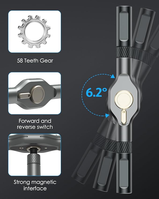 24 in 1 Magnetic Screwdriver Set, AMIR Ratchet Screwdriver Kit Precision Repair Tool with DIY Detachable Ratchet Handle, Multi Bit Small Screw Driver Set for Furniture Computer
