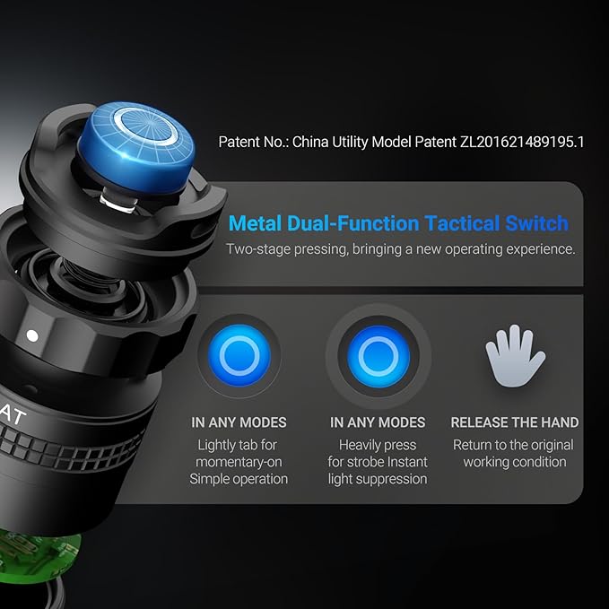 NEXTORCH TA30C MAX Tactical Flashlight High Lumens, Powerful Emergency Rechargeable Compact Bright Flashlight with 5 Modes & Strobe & Ceramic Bead Broken Window, for Outdoor Use