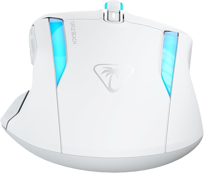 Turtle Beach Kone II Air – Wireless Ergonomic RGB Gaming Mouse, 350-Hr Battery, 26K DPI Optical Sensor, 100M Click Optical Switches, 21 Customizable Inputs, 4D Free-Spin Scroll Wheel – Arctic White