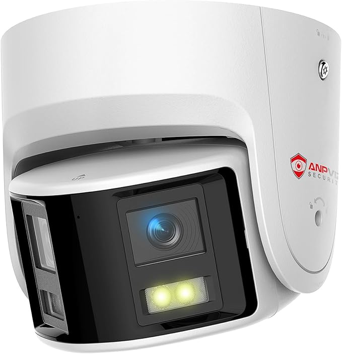 Anpviz 4K PoE Dual Lens Security Camera Outdoor Full Metal Housing, 180 Degree Wide Angle, 8MP Panoramic IP Camera with Human/Vehicle Detection, Two Way Talk, Built-in MicroSD Card Slot (H Series)