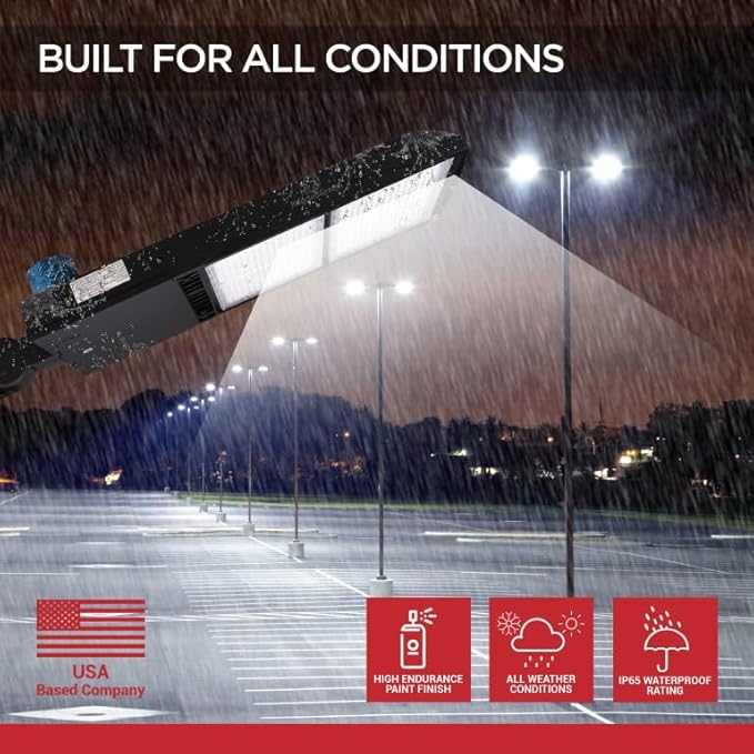 500 Watt - NextGen III Series LED Shoebox Lights - 70,000 Lumen - 5000K - Slip Fit - Black