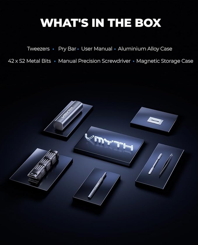 iDriver MS1 Precision Screwdriver Set,42 Magnetic Bits,Hand-Powered Small Screwdriver Set,5/32"Hex,Pop-up Magnetic Case, Electric screw driver kit for Phone/Computer/Electronics/Camera/Laptop