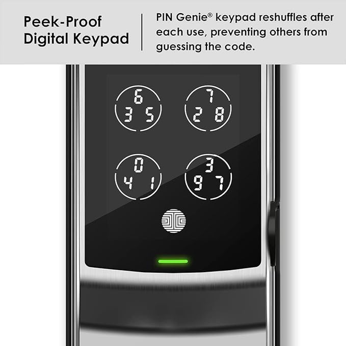 Lockly Secure Plus, RFID Card Smart Lock, Keyless Entry Door Lock, Smart Locks for Front Door, PIN Genie® Keypad, 3D Biometric Fingerprint Sensor, Auto Lock Smart Door Lock