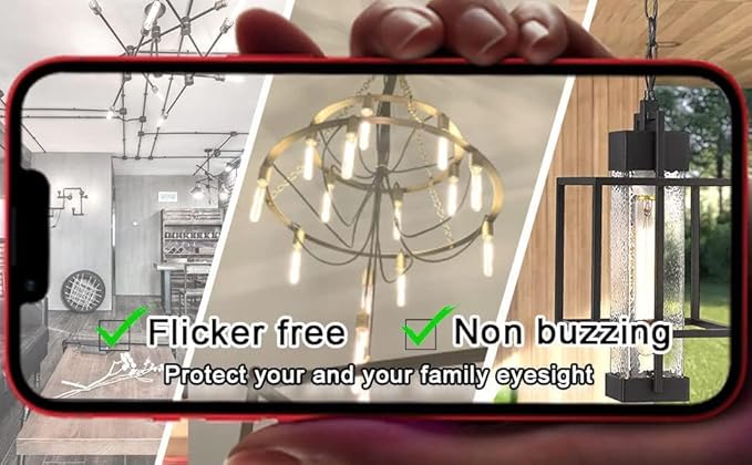 7.3 Inch E26 Led Bulb 6W Dimmable, 6000K Cool White Edison Bulbs 800LM, Equal 80 Watt Tubular T10 T9 Long Clear Glass Light Bulb for Rustic Pendant Industrial Pipe Wall Sconces - 6Pack