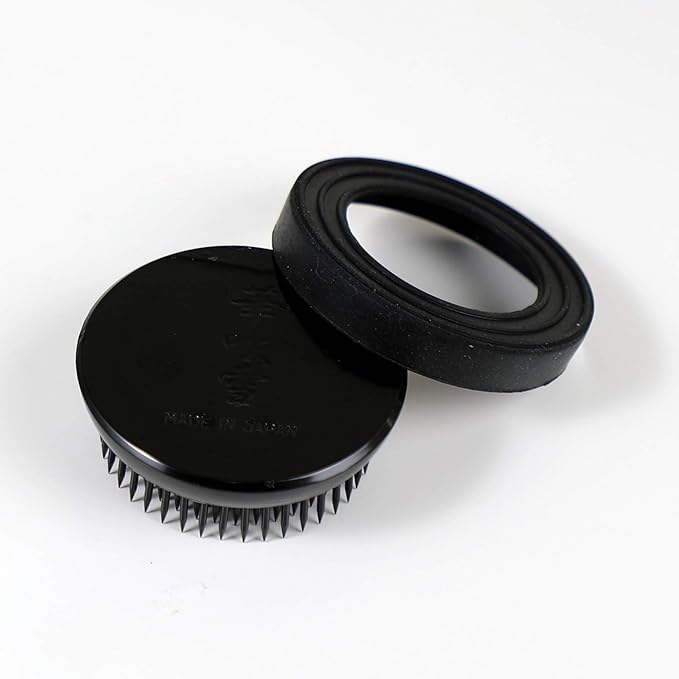 Wazakura Made in Japan Ikebana Tool Kit - Ikenobo Scissors + Black Kenzan Flower Holder, Japanese Floral Arrangement Set, Florist Shears and Pin Frog Gift Box Set - Black 2.4" (61mm)