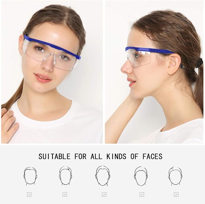 Safety Glasses, 5PCS Adjustable Wide-Vision Protective Glasses, Lightweight Fog-Proof Safety Goggles