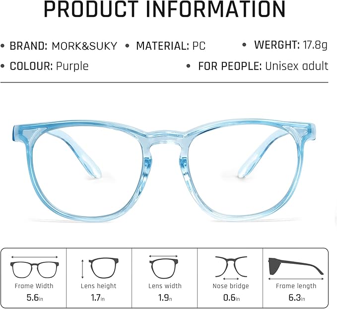 MORK&SUKY Safety Glasses, Stylish Goggles With No Fog Lense, Alternatives To Regular Protective Eyewear For Lab and Nursing.