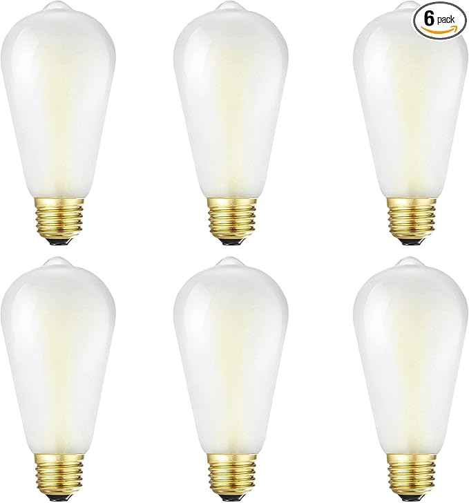 Dimmable E26 Frosted LED Edison Bulbs, 4W Equivalent 40W, Neutral White 4000K,400LM,AC120V,ST58 Antique LED Filament Bulbs with 90+ CRI,Pack of 6 (4W=40W Neutral White)