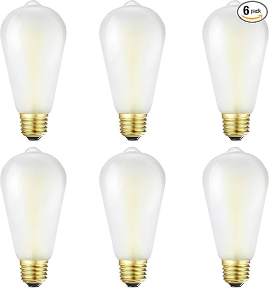 Dimmable E26 Frosted LED Edison Bulbs, 4W Equivalent 40W, Neutral White 4000K,400LM,AC120V,ST58 Antique LED Filament Bulbs with 90+ CRI,Pack of 6 (4W=40W Neutral White)