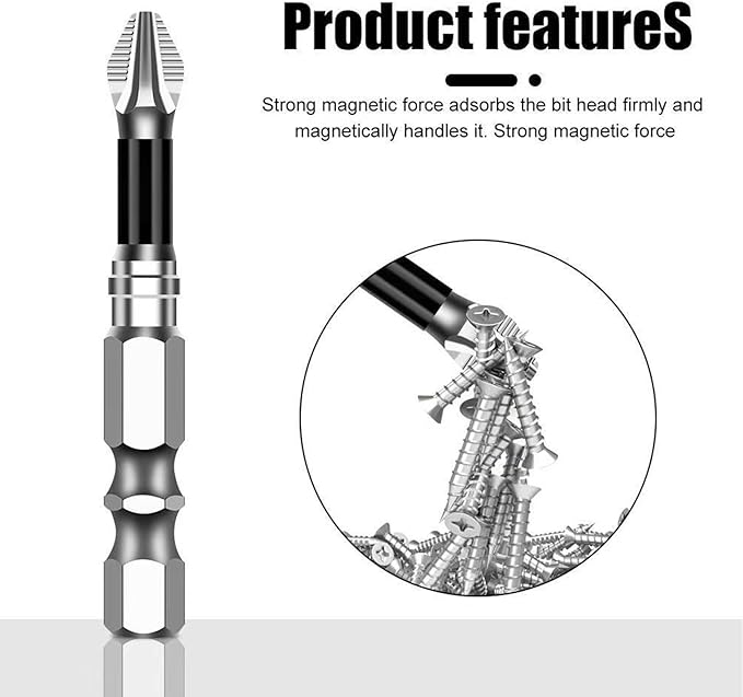 6Pcs High Magnetic Screwdriver Drill Bit Set, Strong Magnetic Durability Screwdriver Drill Bit Set, Magnetic Electric Screwdriver Set, Electric Precision Screwdriver Set, 25 50 65 70 90 150mm